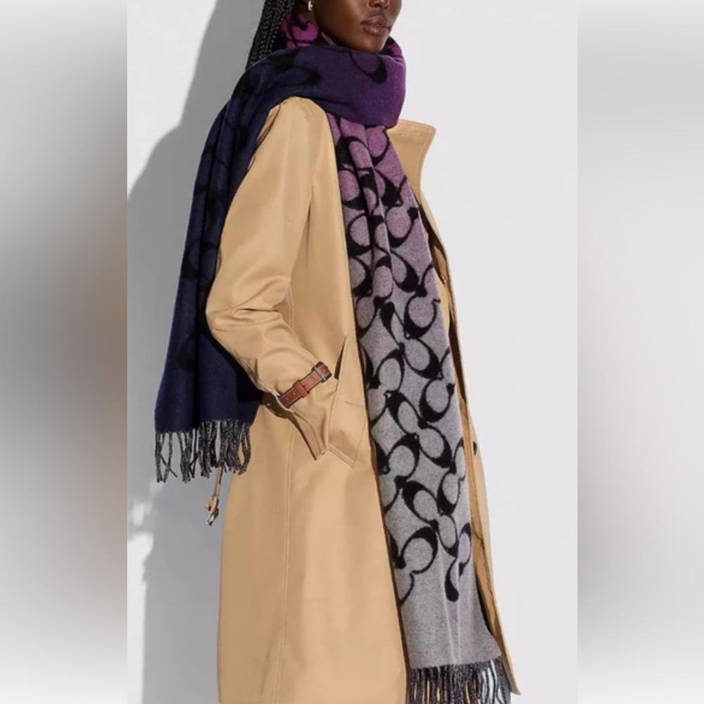 Coach Signature oversized muffler scarf. 20x84